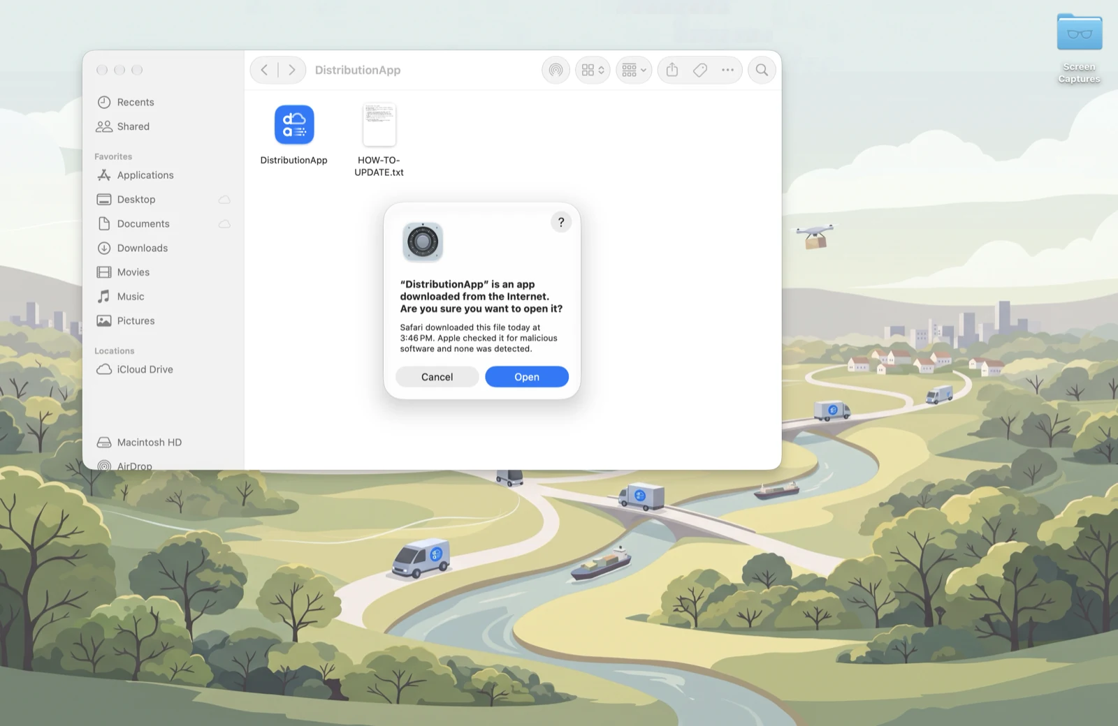 macOS asking to open an app downloaded from the internet